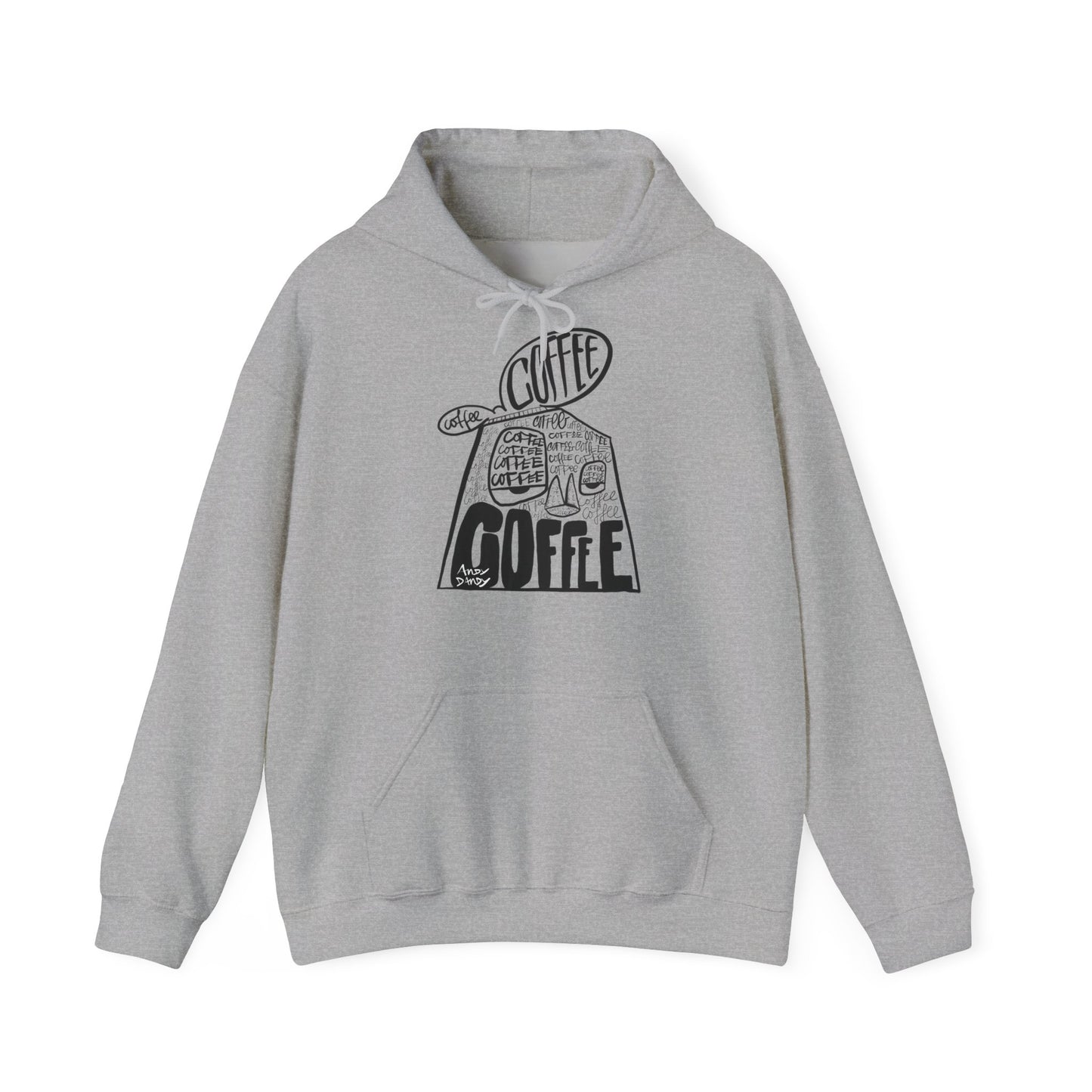 Andy Coffee minded. Uniseks.  Hoodie m/v