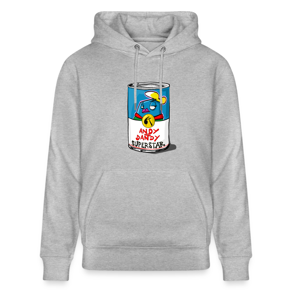 Superstar soup. Andy. Uniseks bio-hoodie. - grijs gemêleerd