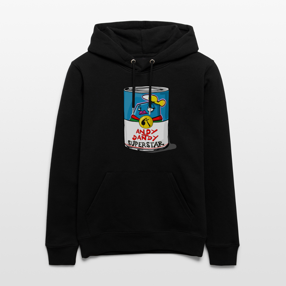 Superstar soup. Andy. Uniseks bio-hoodie. - zwart