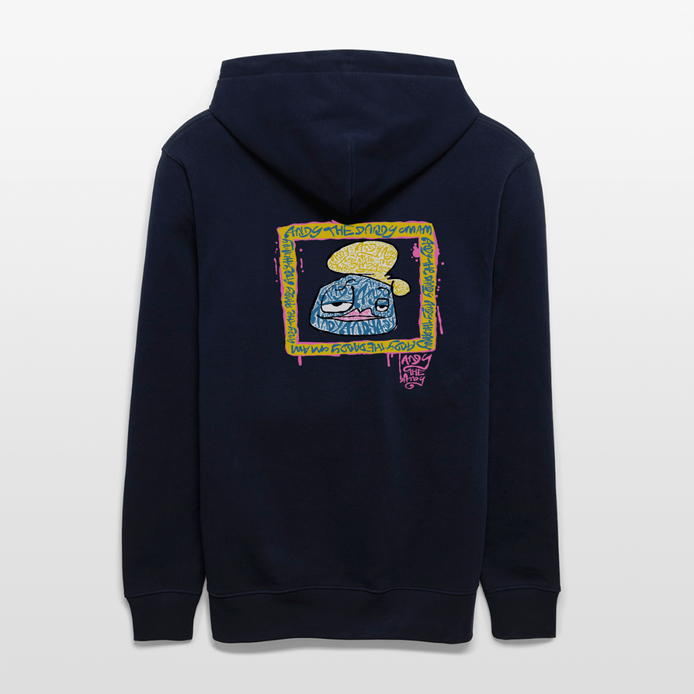 Tag fill in Andy. Uniseks bio-hoodie. - marine