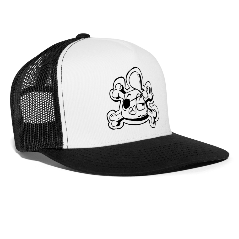 Pirate club Andy the Dandy. Trucker Cap - wit/zwart