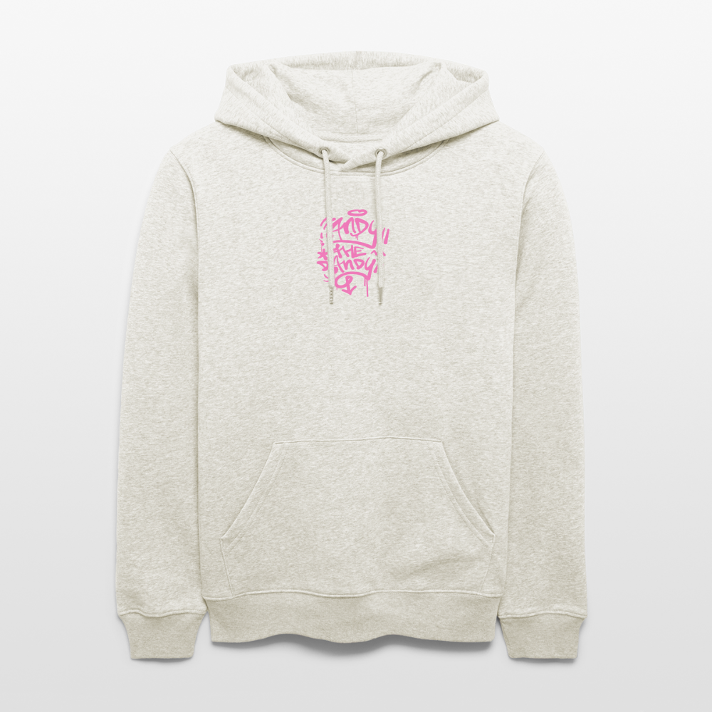 Tag fill in Andy. Uniseks bio-hoodie. - beige gemêleerd