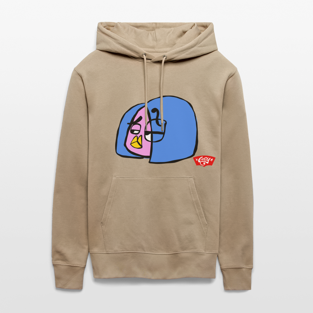 Questionmark Candy the Dandy. Uniseks bio-hoodie - beige