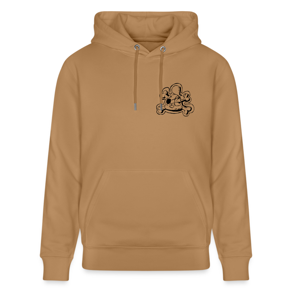 Pirate Andy. Uniseks bio-hoodie. Front & back - Latte