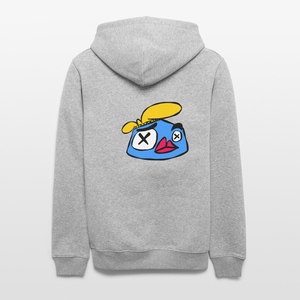 Knock out Andy. Back. Uniseks bio-hoodie - grijs gemêleerd