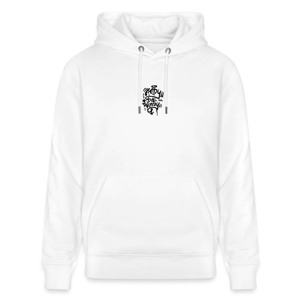 Knock out Andy. Back. Uniseks bio-hoodie - wit