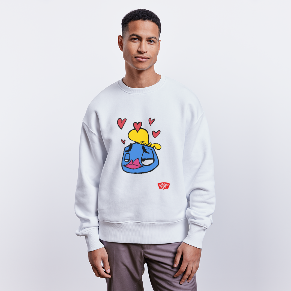 Andy in love. Uniseks oversize bio-sweater - wit