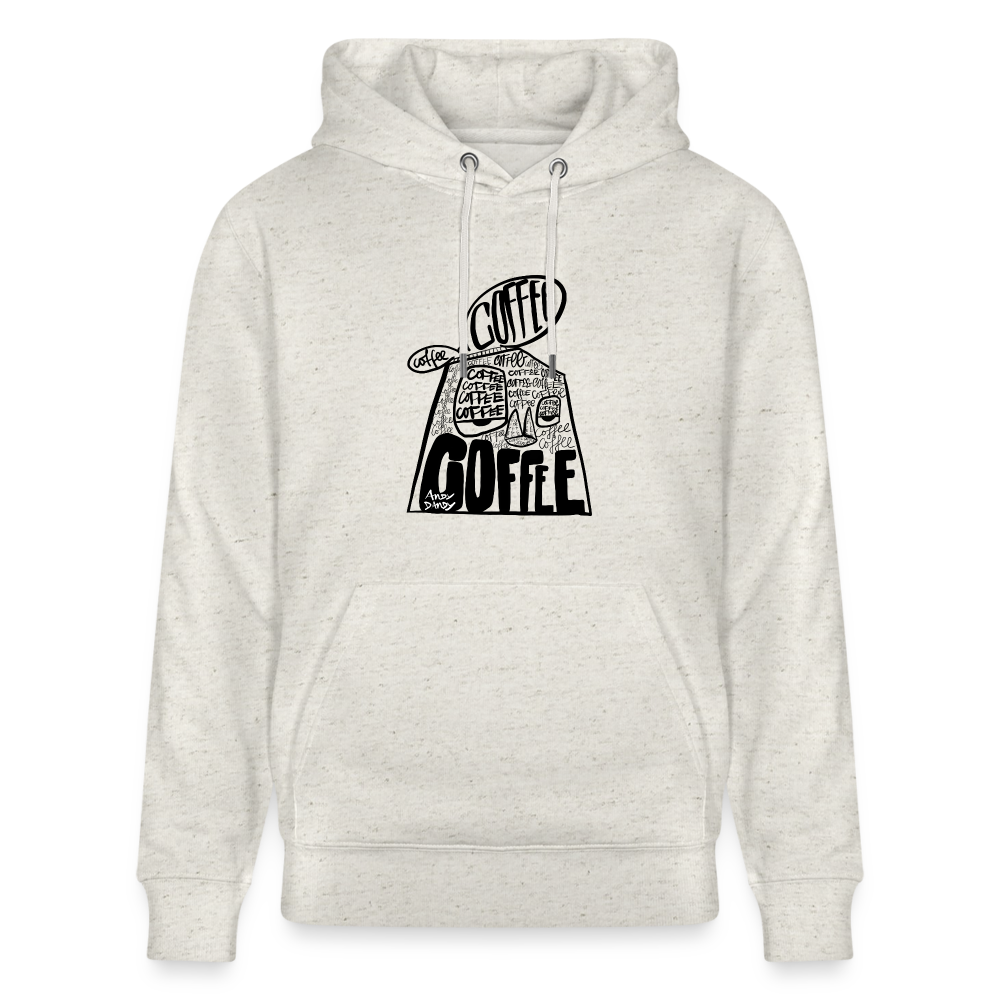 Coffee on my mind. Uniseks bio-hoodie. - beige gemêleerd