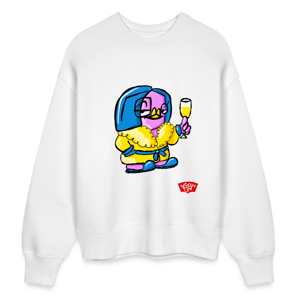 Daydrinking Candy the Dandy. Uniseks oversize bio-sweater - wit