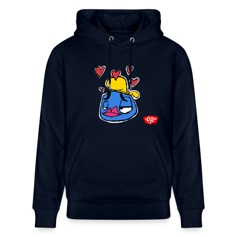 Love is in the Air. Uniseks bio-hoodie - marine