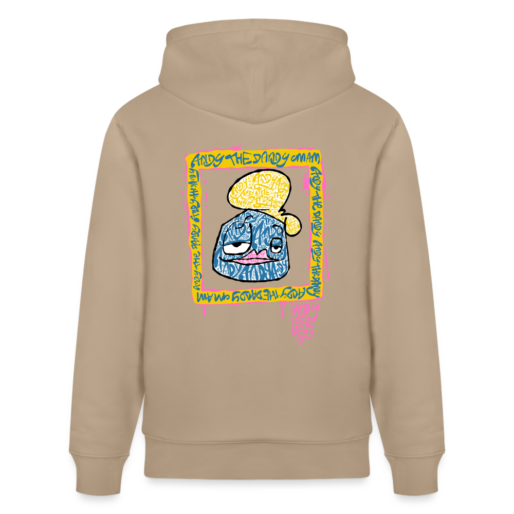 Tag fill in Andy. Uniseks bio-hoodie. - beige