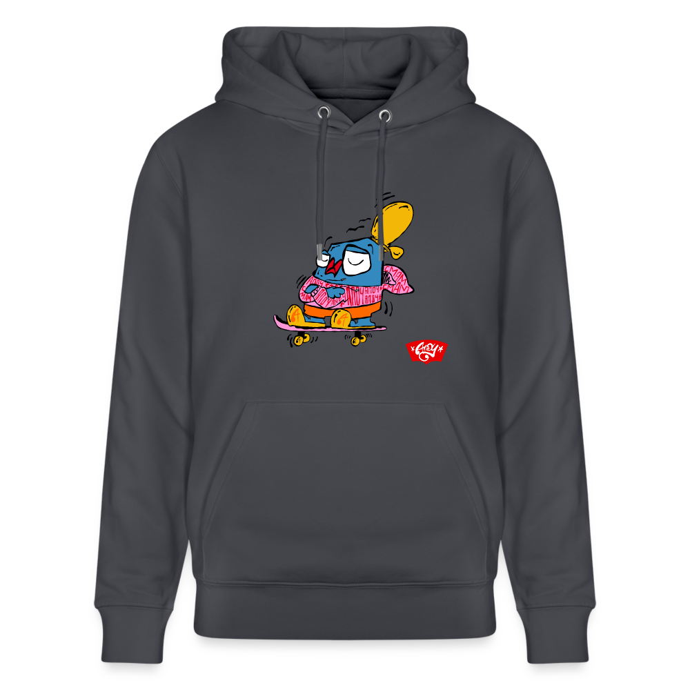 Skating with an attitude. Uniseks bio-hoodie. - indigo