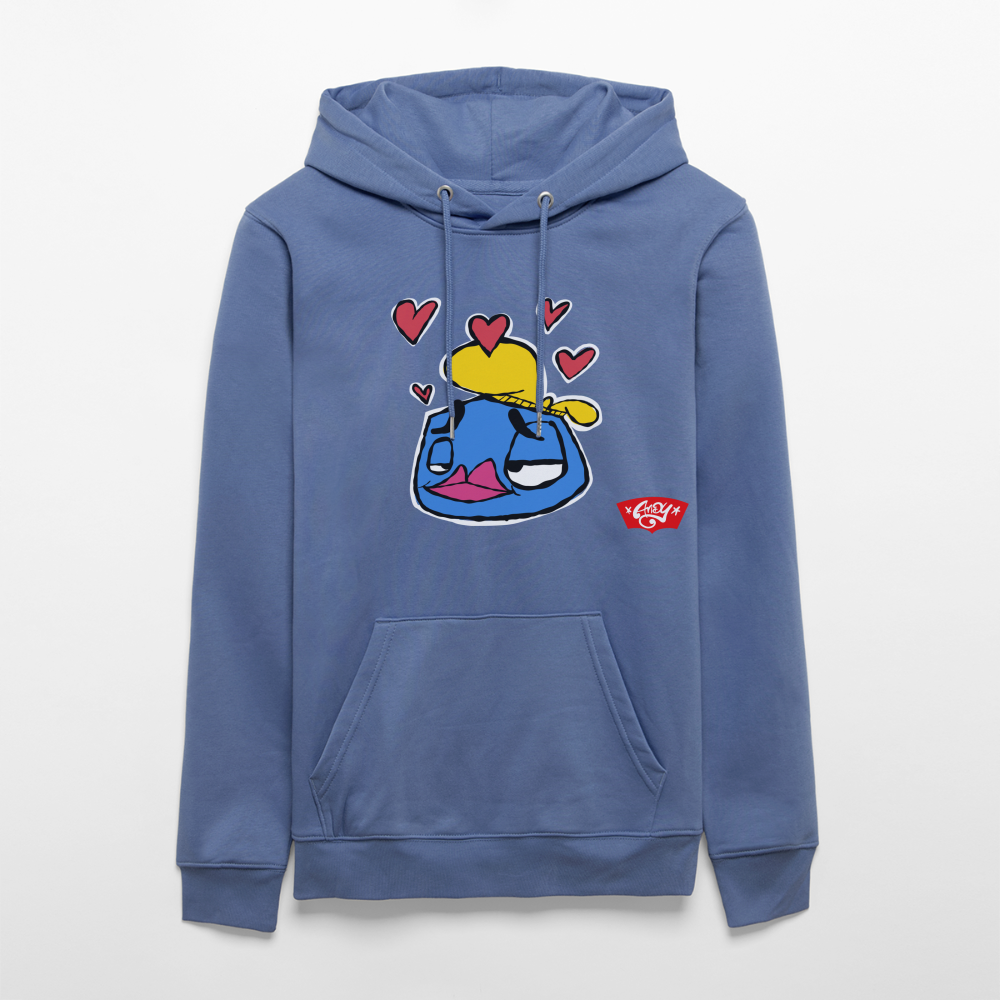 Love is in the Air. Uniseks bio-hoodie - blauw