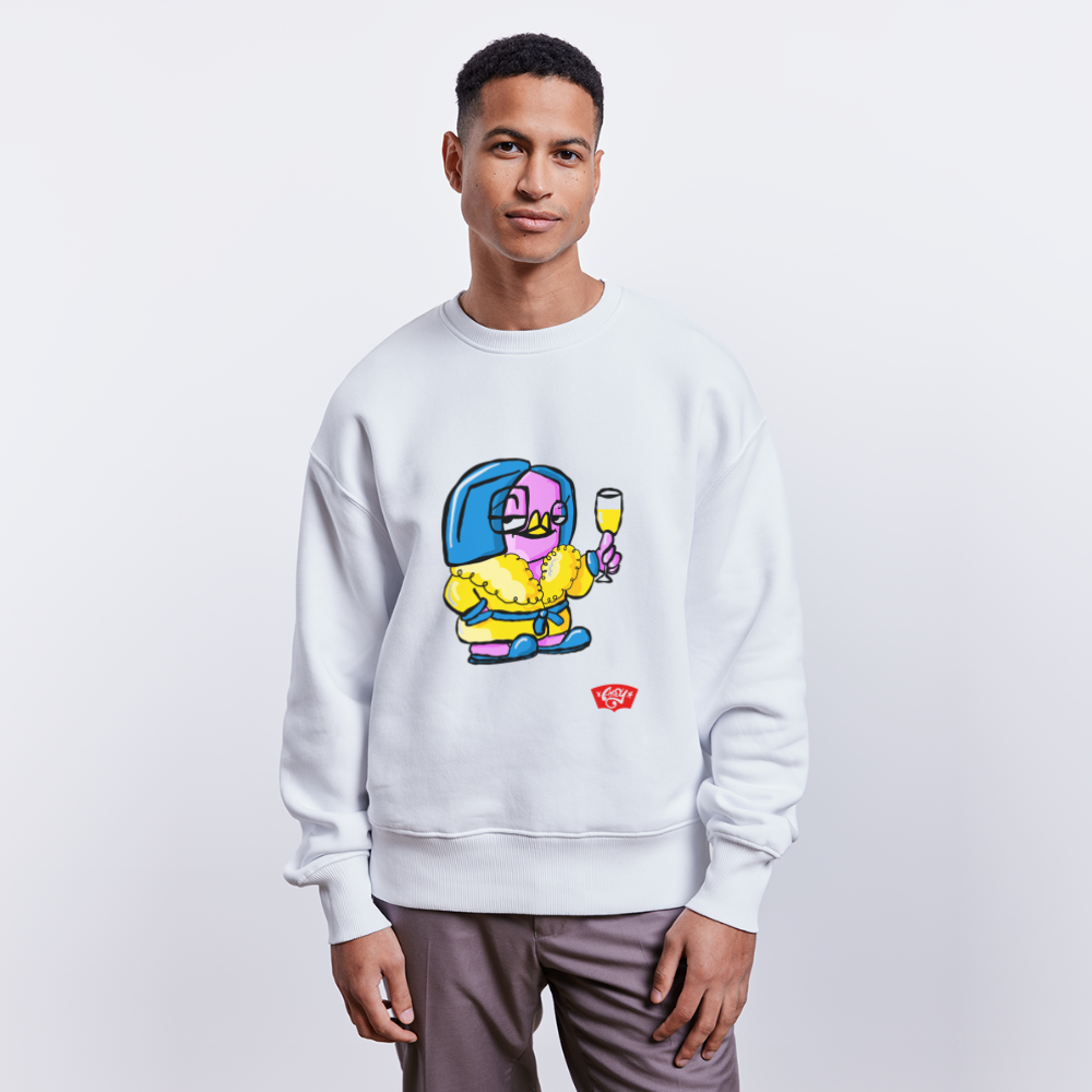 Daydrinking Candy the Dandy. Uniseks oversize bio-sweater - wit