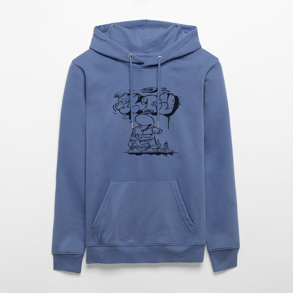 Spraypaint Throw up Andy. Uniseks bio-hoodie. - blauw