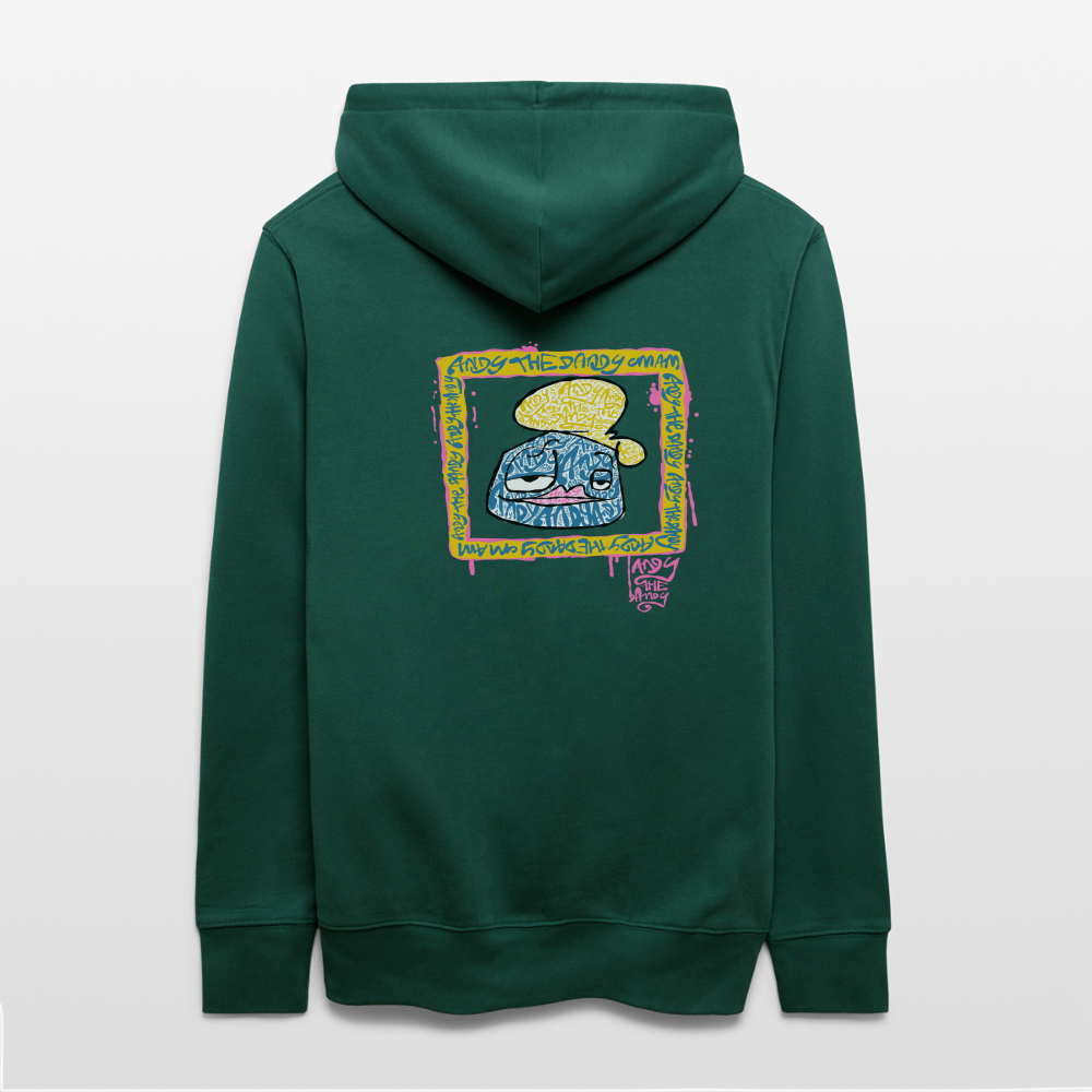 Tag fill in Andy. Uniseks bio-hoodie. - forest