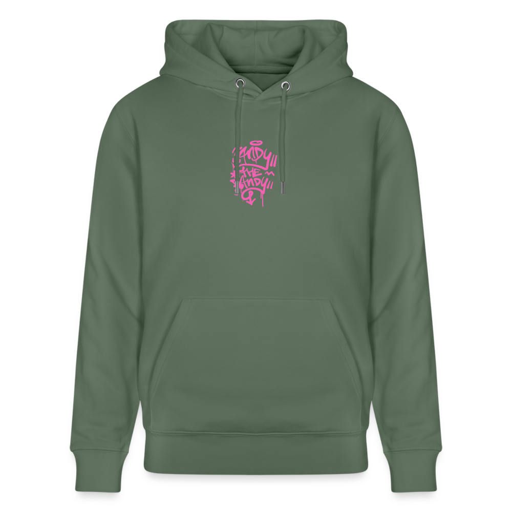 Tag fill in Andy. Uniseks bio-hoodie. - dennengroen