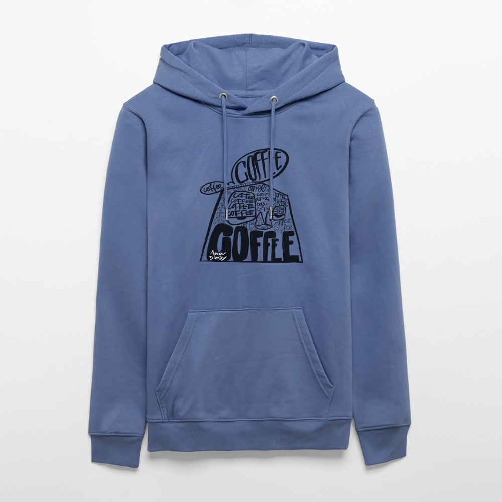 Coffee on my mind. Uniseks bio-hoodie. - blauw