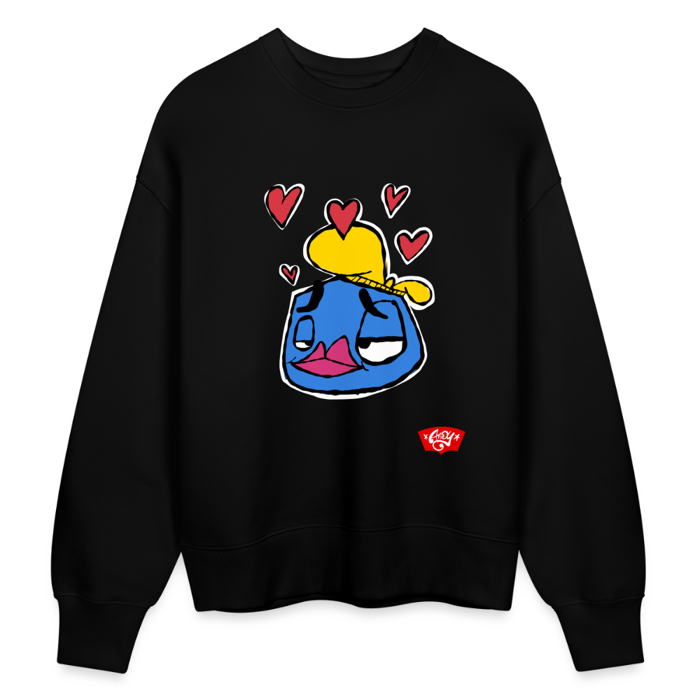 Andy in love. Uniseks oversize bio-sweater - zwart