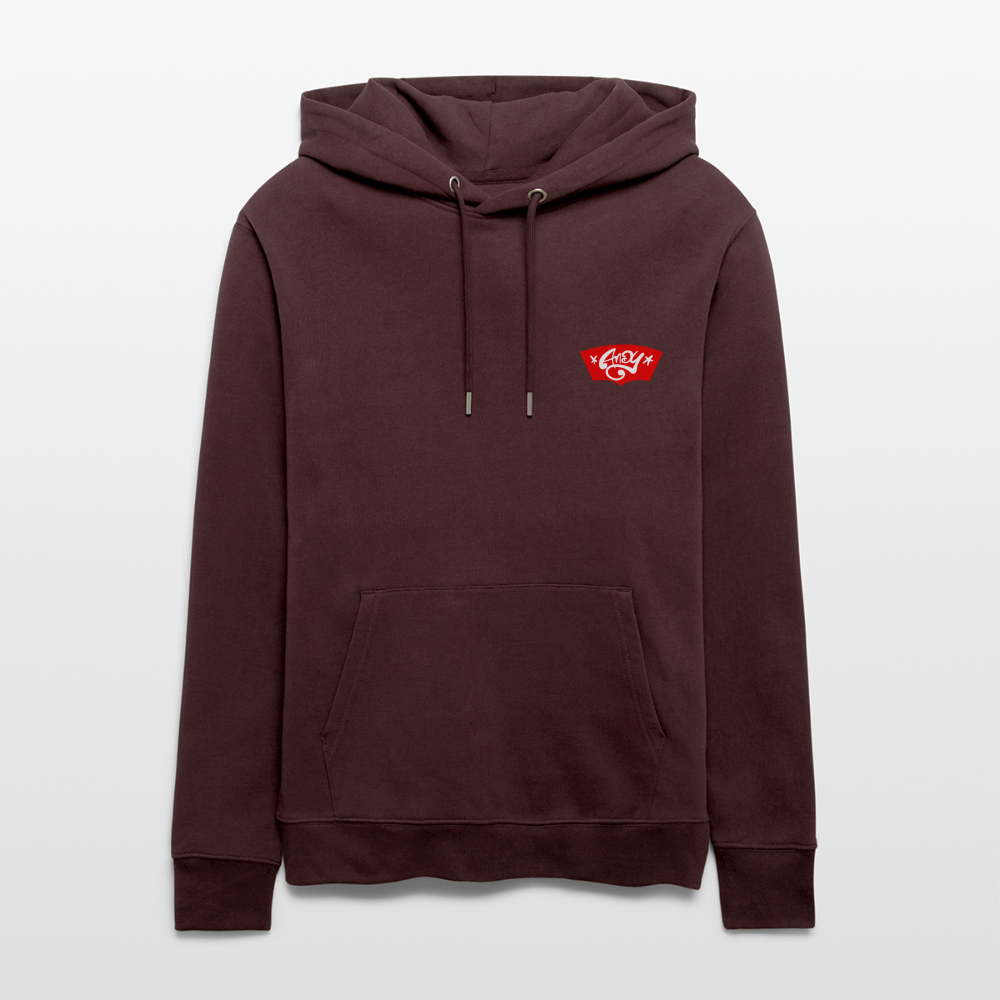 Love symbol Andy. Backside. Uniseks bio-hoodie - maroon