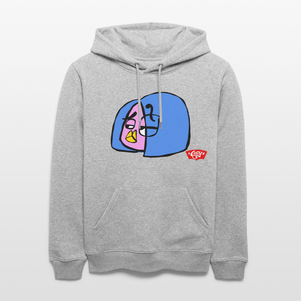 Questionmark Candy the Dandy. Uniseks bio-hoodie - grijs gemêleerd