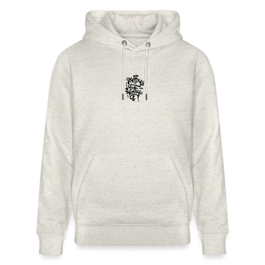 Knock out Andy. Back. Uniseks bio-hoodie - beige gemêleerd