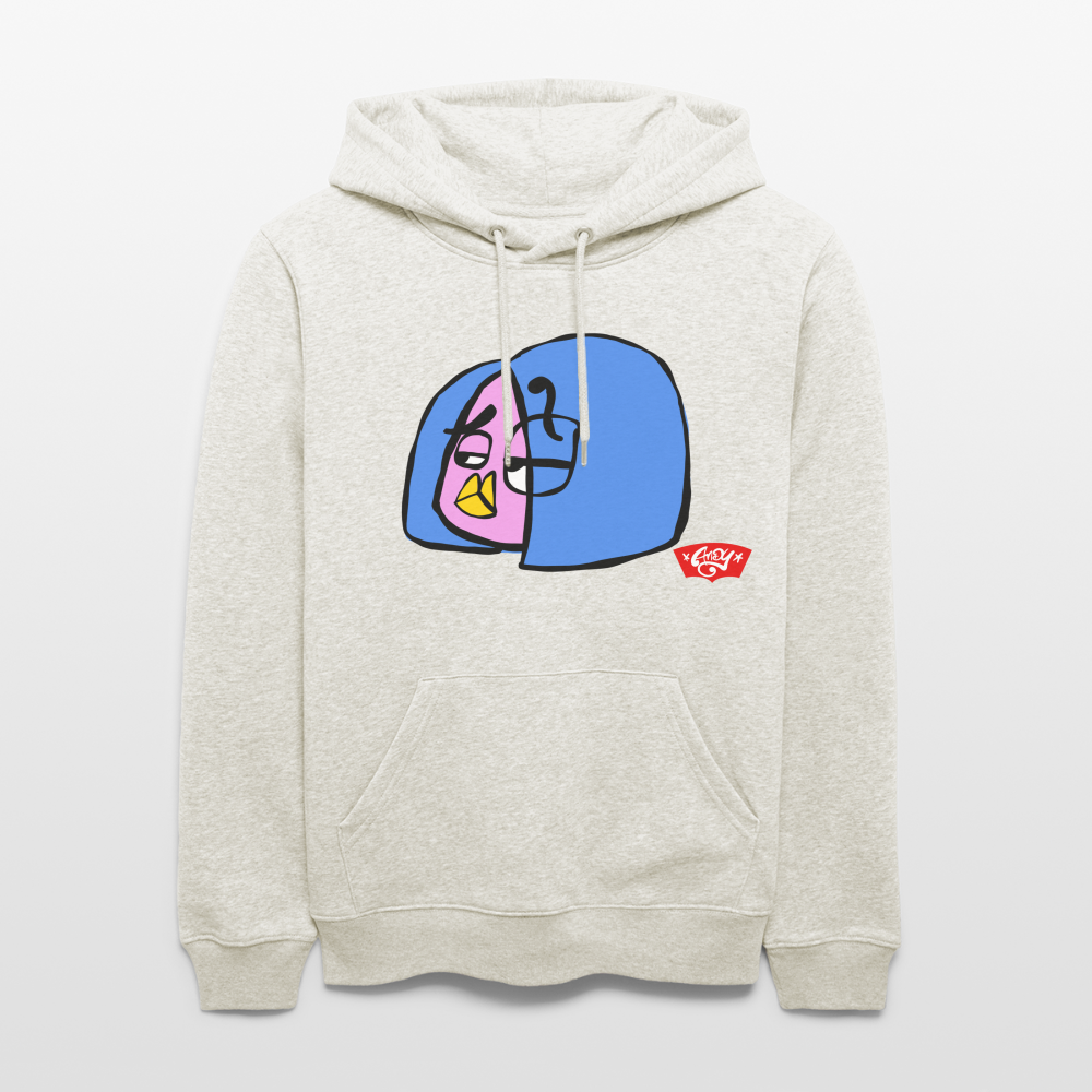 Questionmark Candy the Dandy. Uniseks bio-hoodie - beige gemêleerd