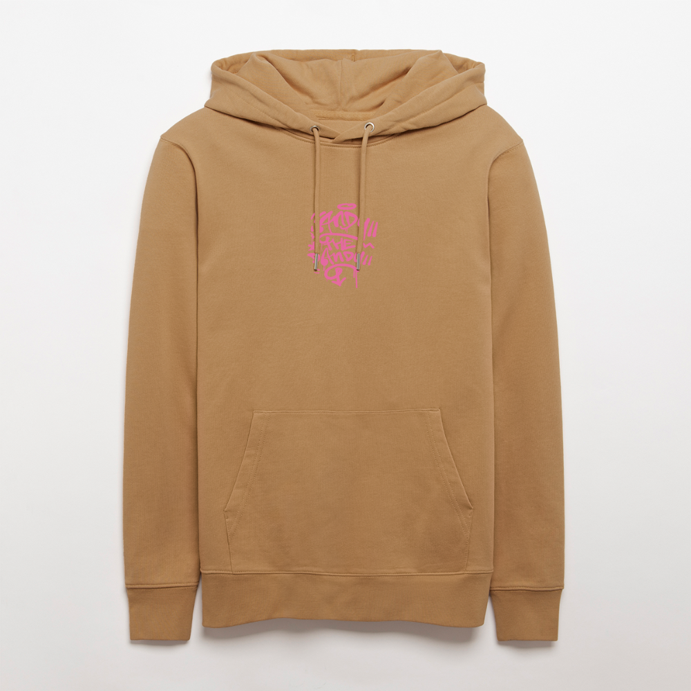 Tag fill in Andy. Uniseks bio-hoodie. - Latte