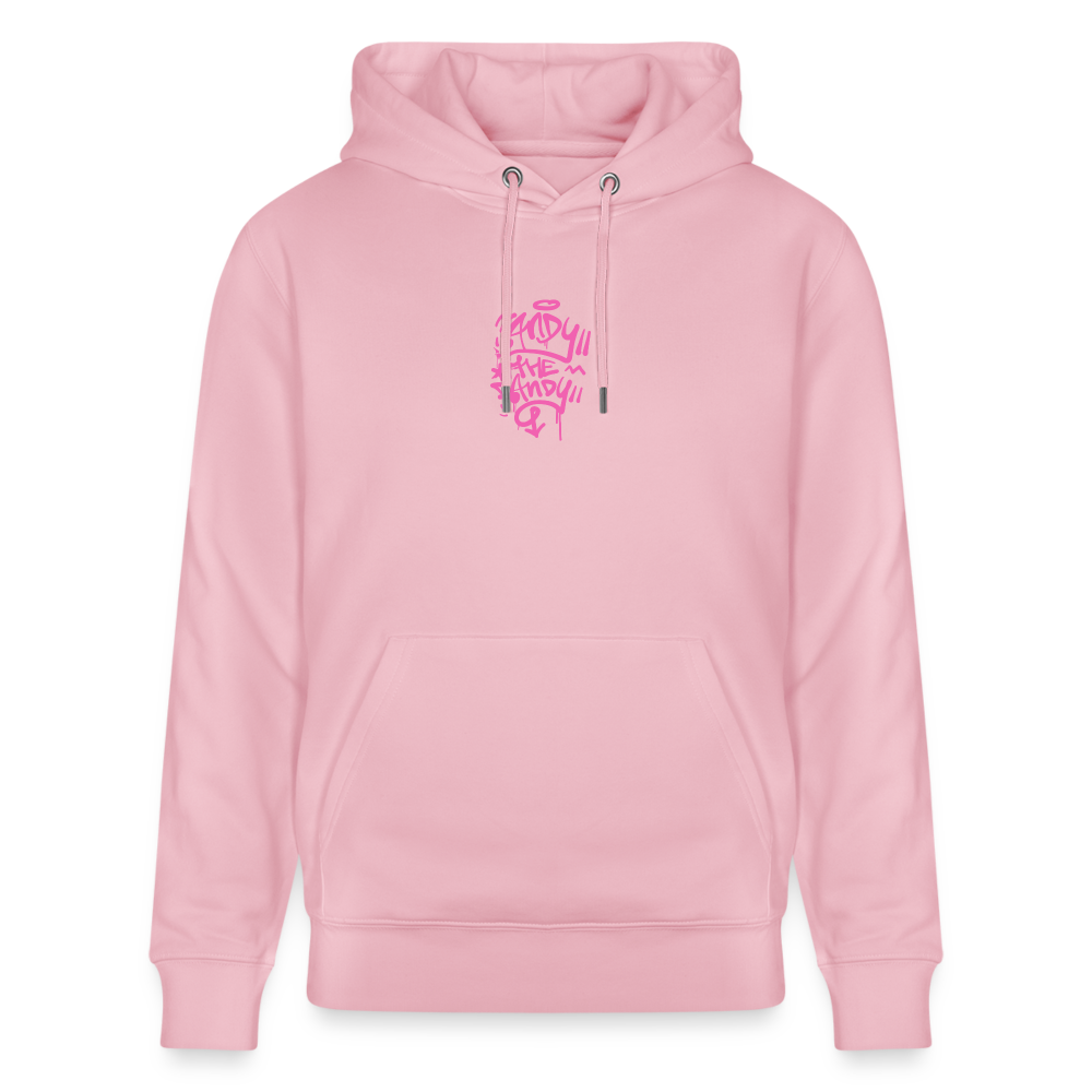 Tag fill in Andy. Uniseks bio-hoodie. - lichtroze