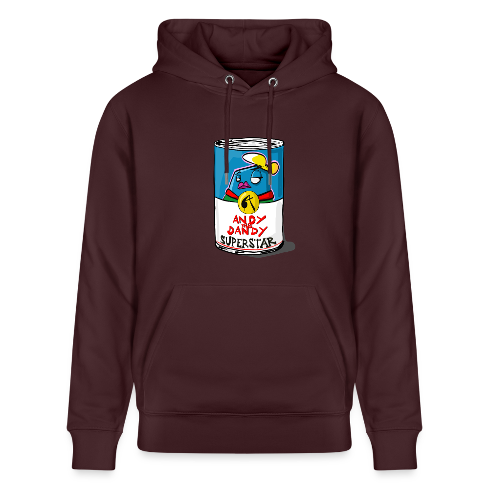 Superstar soup. Andy. Uniseks bio-hoodie. - maroon