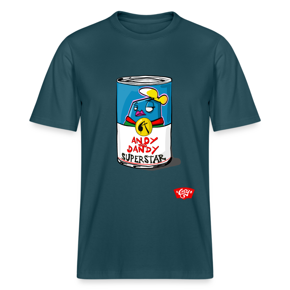 Campbells Superstar Soup. Andy the Dandy. Uniseks T-shirt. - donker petrol