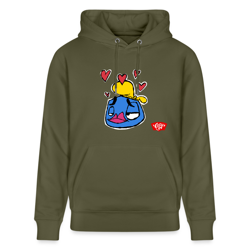 Love is in the Air. Uniseks bio-hoodie - kakigroen