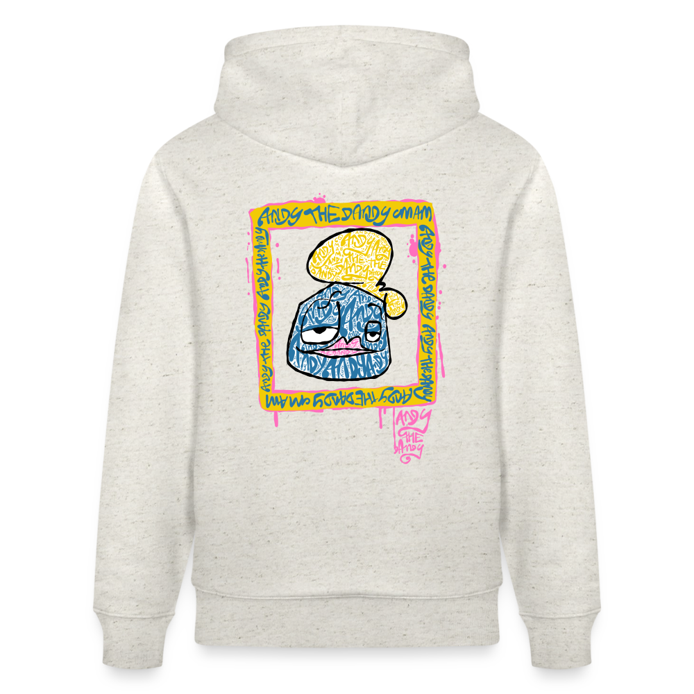 Tag fill in Andy. Uniseks bio-hoodie. - beige gemêleerd