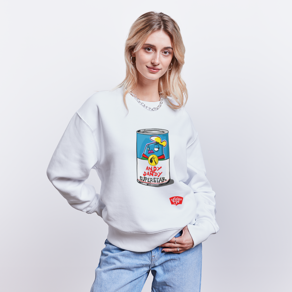 Superstar Soup. Uniseks oversize bio-sweater. - wit