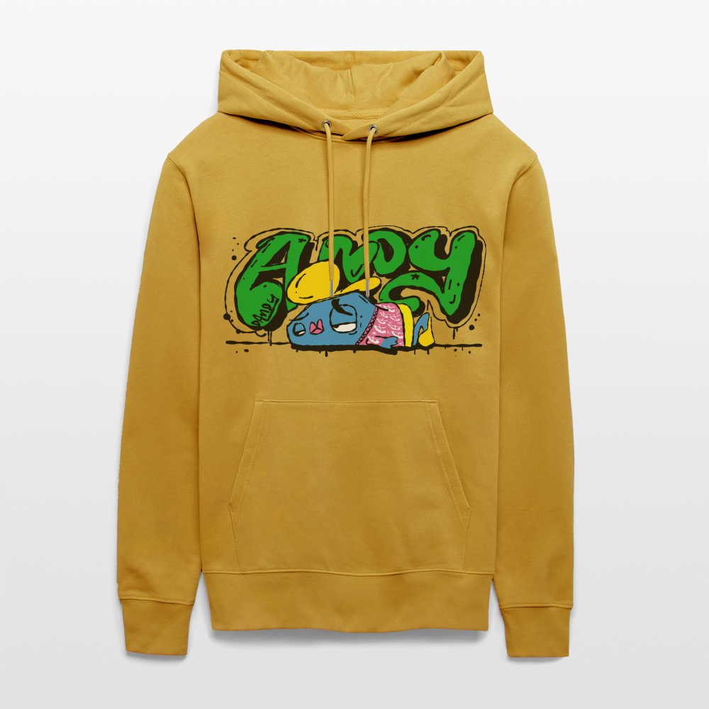 Flushed Andy. Uniseks bio-hoodie - oker