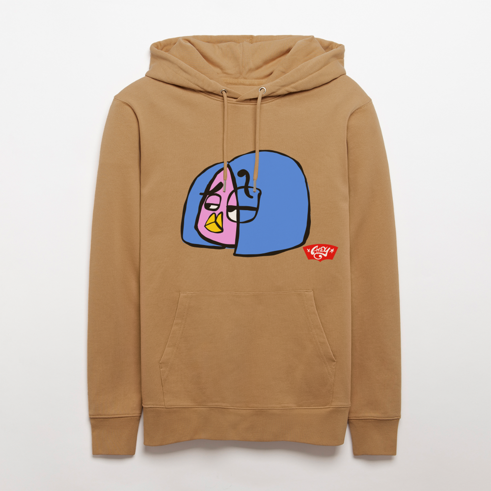 Questionmark Candy the Dandy. Uniseks bio-hoodie - Latte