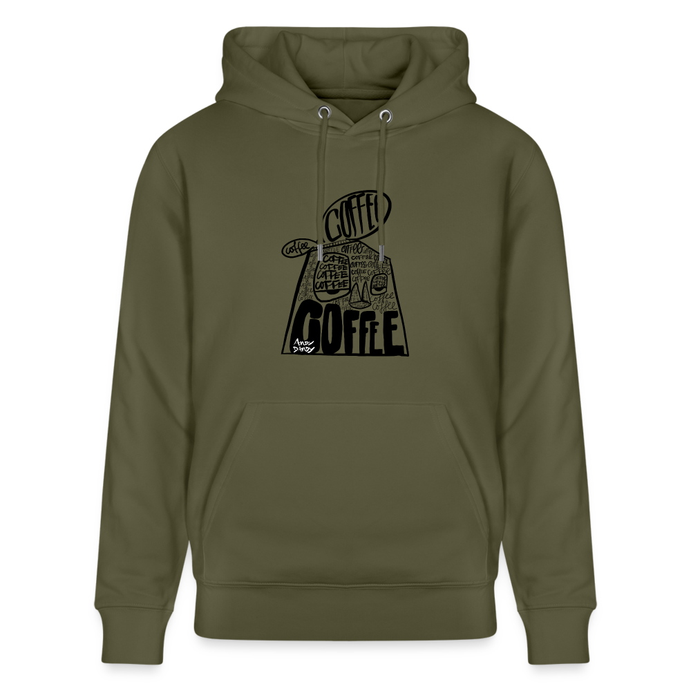 Coffee on my mind. Uniseks bio-hoodie. - kakigroen