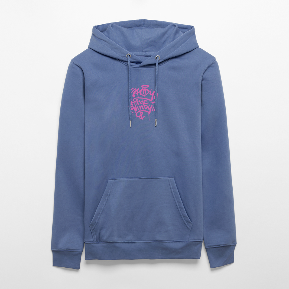 Tag fill in Andy. Uniseks bio-hoodie. - blauw