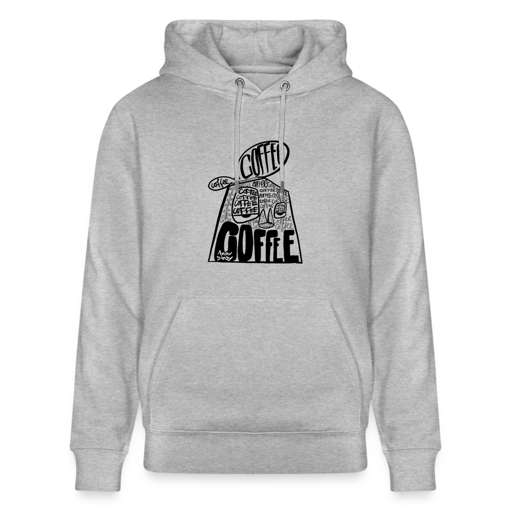 Coffee on my mind. Uniseks bio-hoodie. - grijs gemêleerd