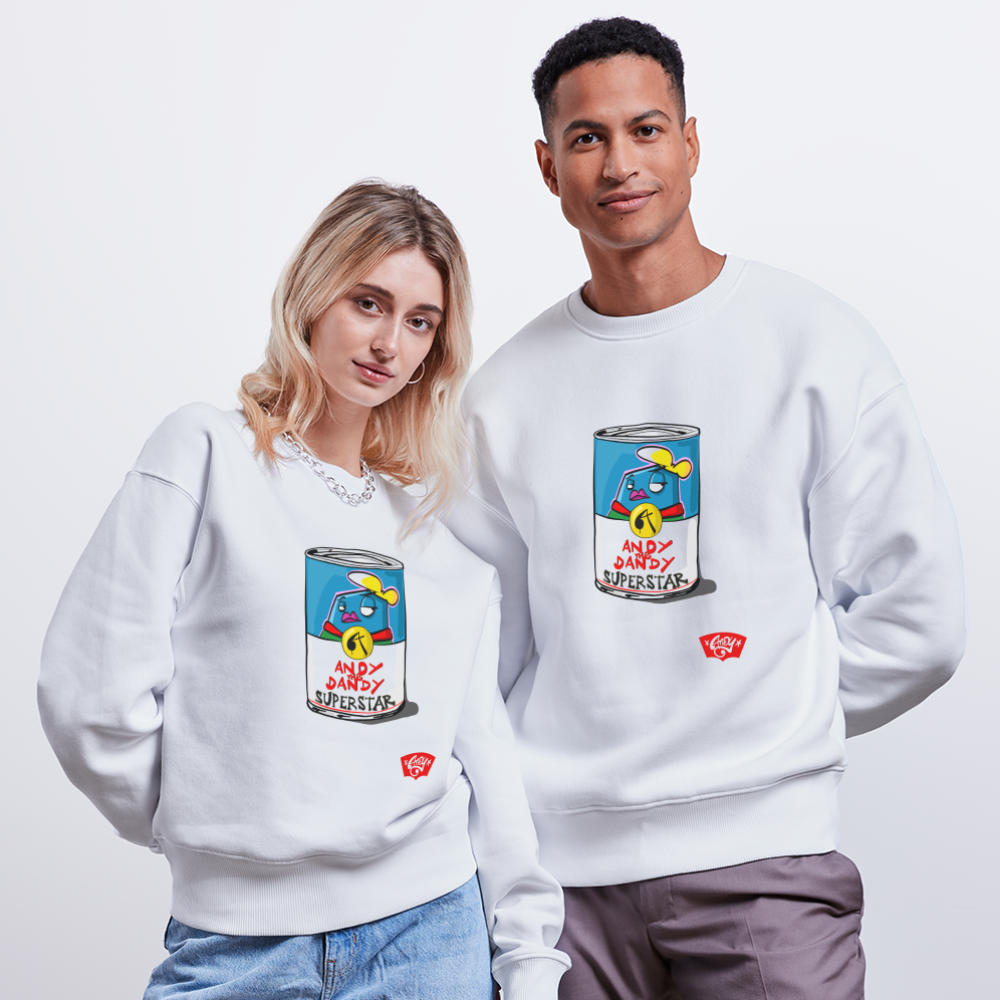 Superstar Soup. Uniseks oversize bio-sweater. - wit