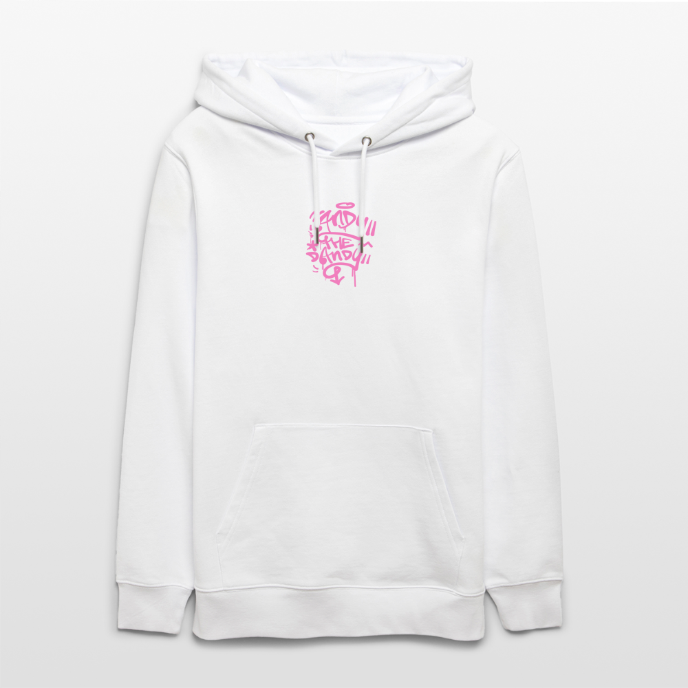 Tag fill in Andy. Uniseks bio-hoodie. - wit