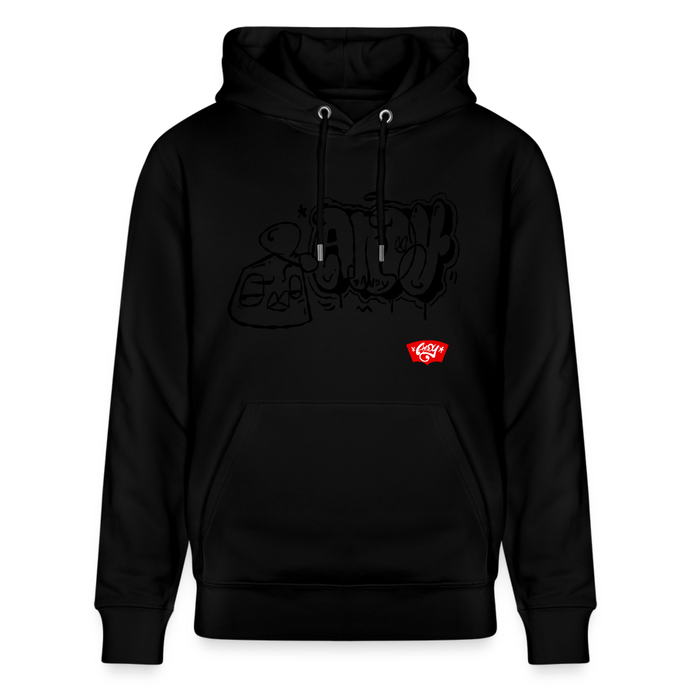 Heads up and throw up. Uniseks bio-hoodie - zwart