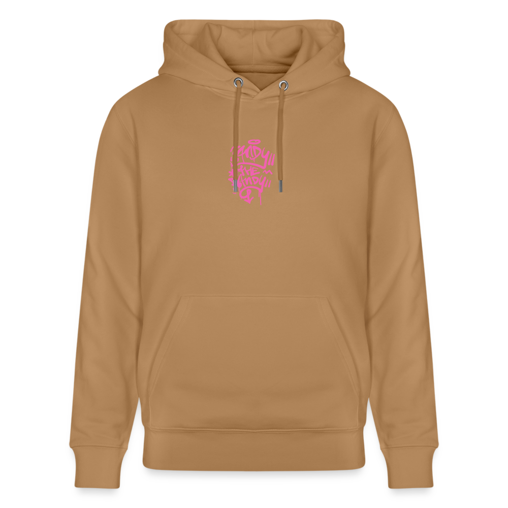 Tag fill in Andy. Uniseks bio-hoodie. - Latte