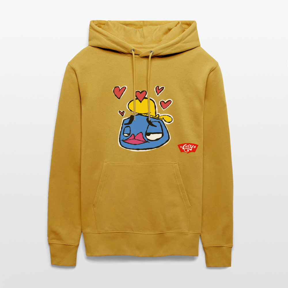 Love is in the Air. Uniseks bio-hoodie - oker