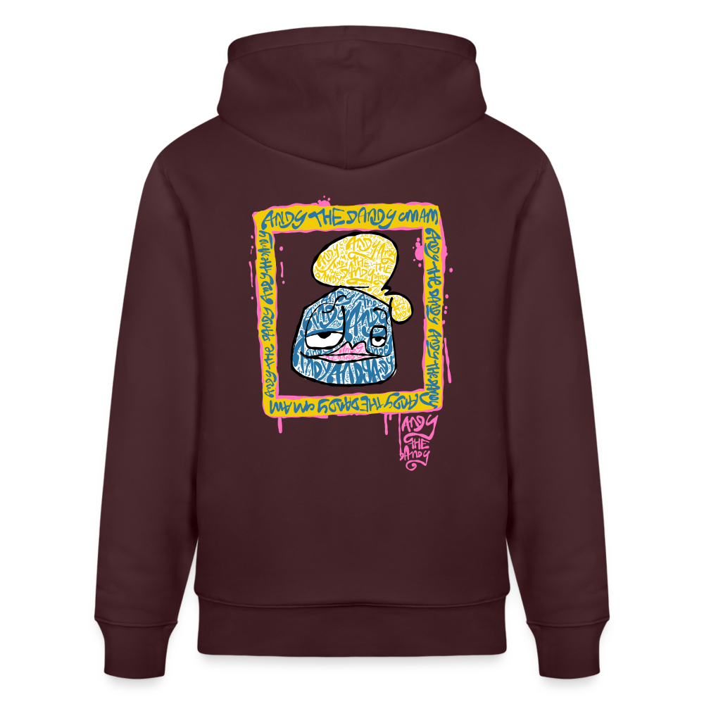 Tag fill in Andy. Uniseks bio-hoodie. - maroon