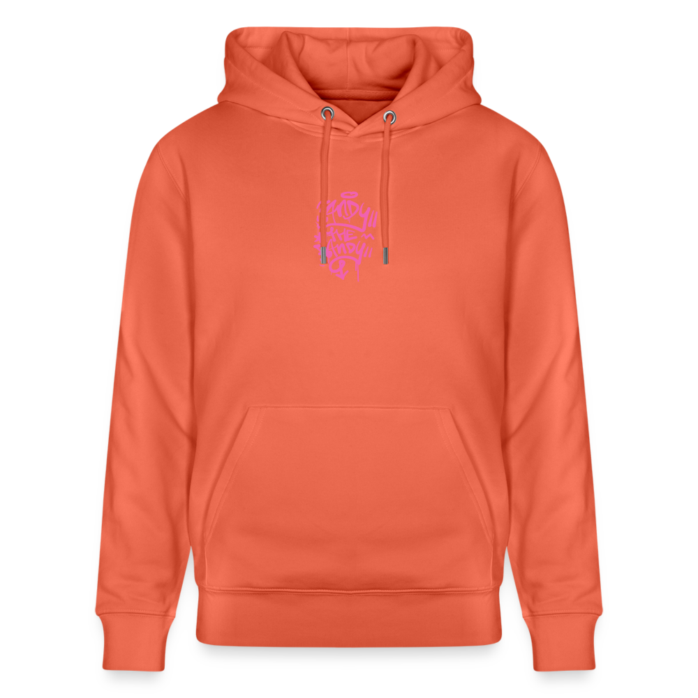 Tag fill in Andy. Uniseks bio-hoodie. - lichtrood