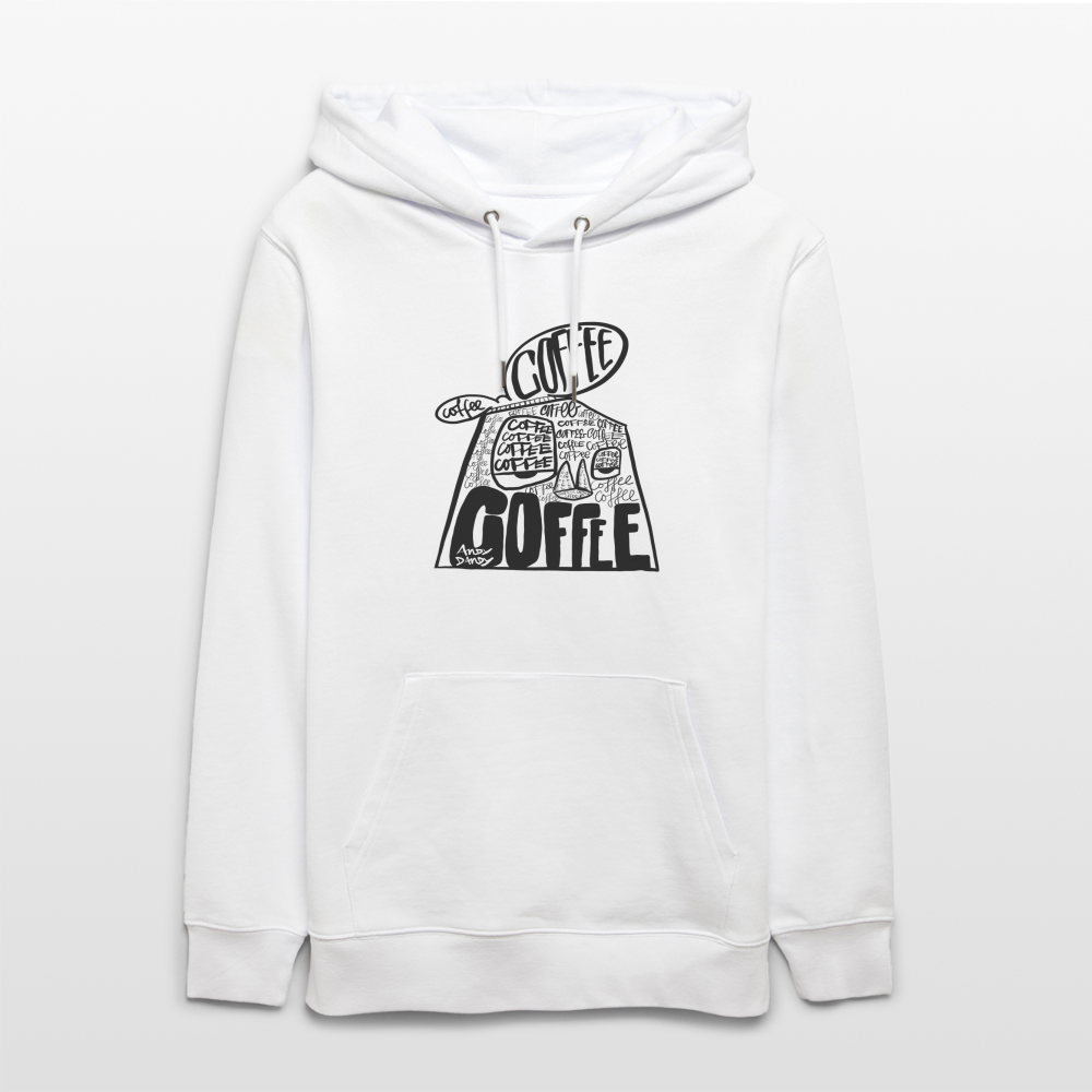 Coffee on my mind. Uniseks bio-hoodie. - wit