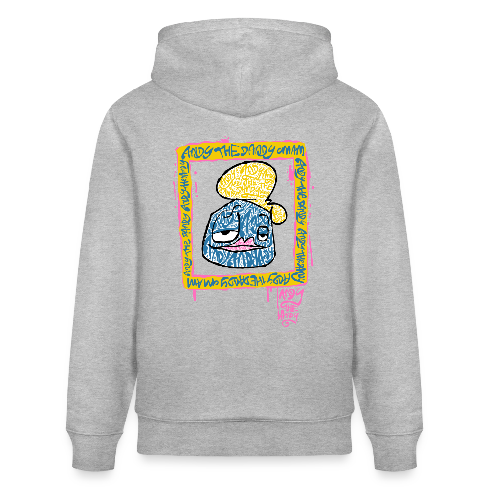 Tag fill in Andy. Uniseks bio-hoodie. - grijs gemêleerd