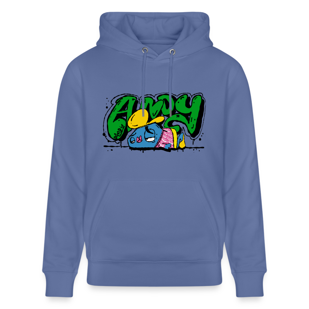 Flushed Andy. Uniseks bio-hoodie - blauw