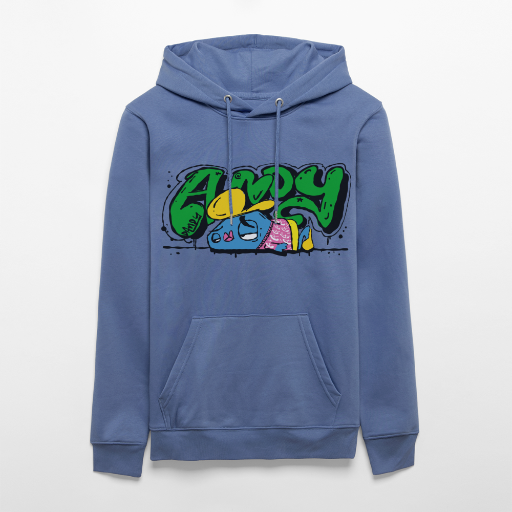 Flushed Andy. Uniseks bio-hoodie - blauw